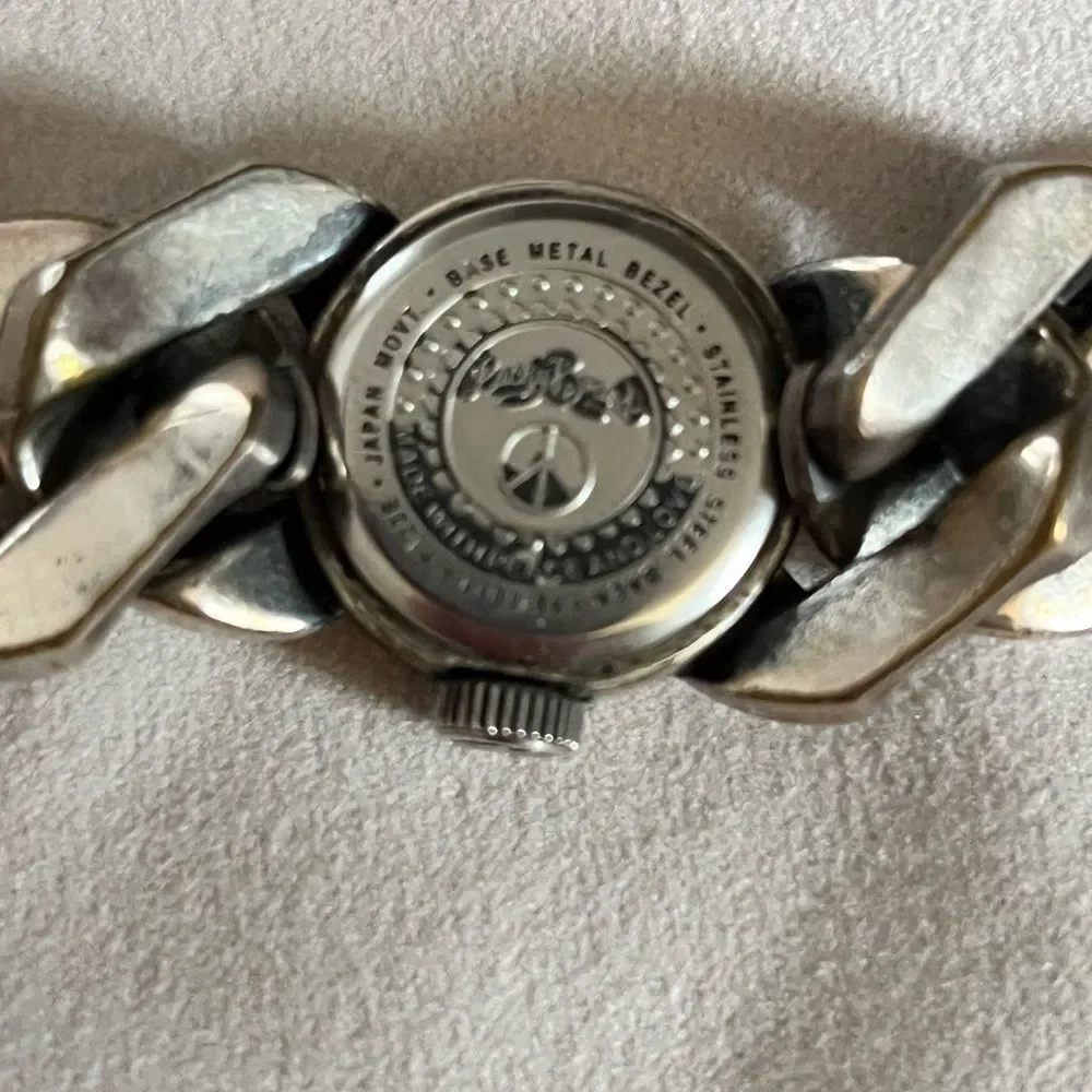 Set/2-vtg-Michael Kors w/white leather band &vtg.Lucky Brand silver chunky metal